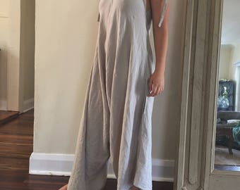 Womens Sand Linen Lover Overalls.Size 8 to 16.Free size.