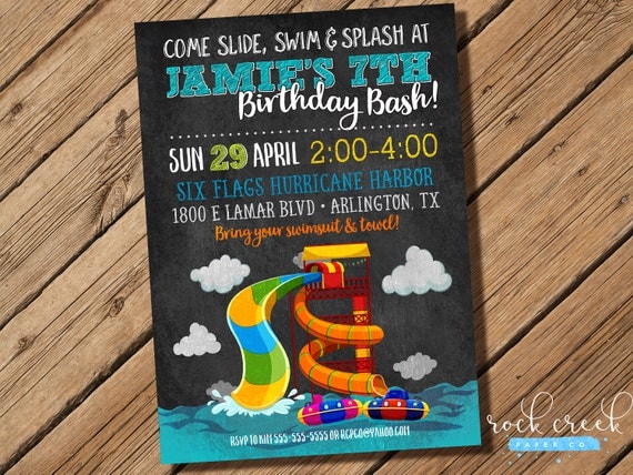 Free Printable Water Park Birthday Invitations 6
