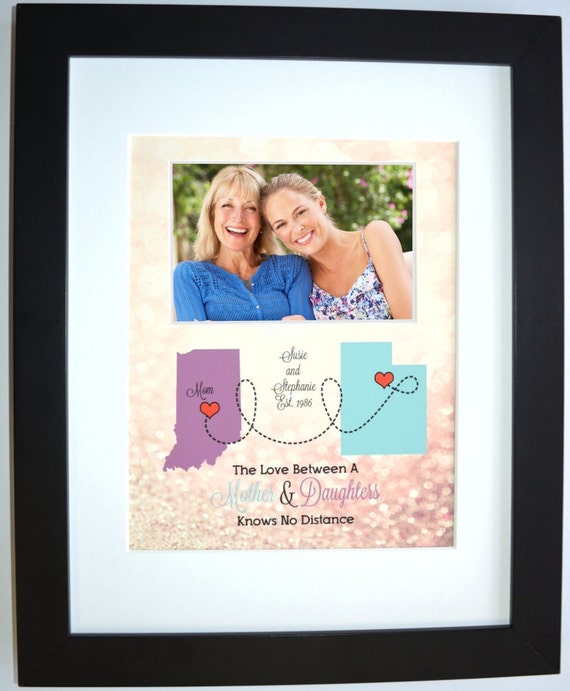 Birthday gift for mom mother daughter map thinking of you