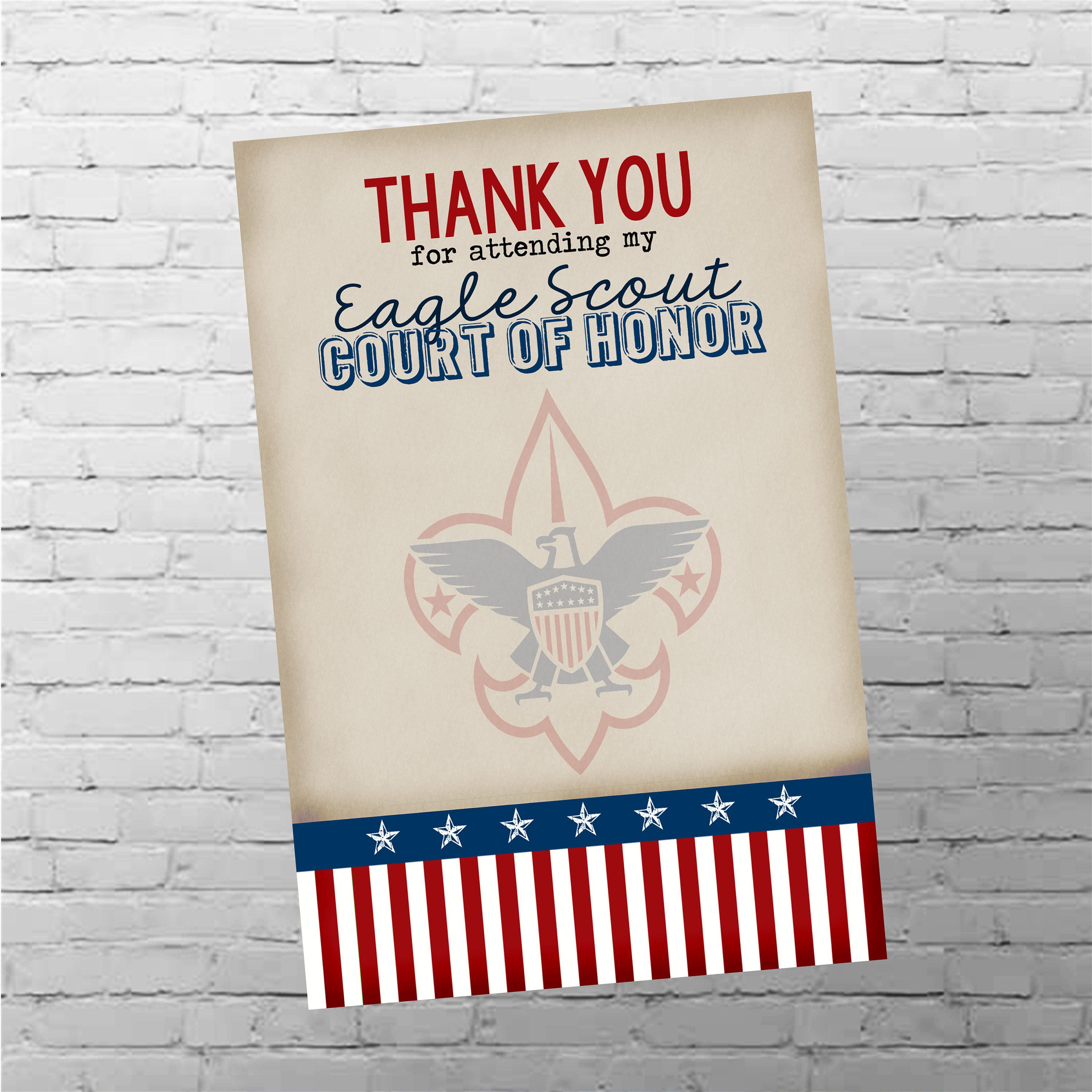 Eagle Scout Court of Honor Thank You Flat Thank You Card