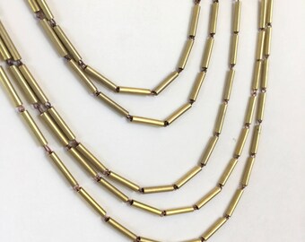 Vintage Tube Chain, Vintage Bar Chain, 4FT