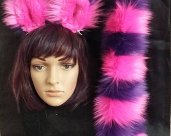 Cheshire Cat ears and tail, with wrist cuffs as additional option