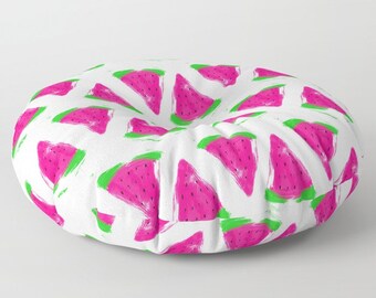 Watermelon Floor Pillows - Round or Square Floor Cushion - Decorative Pillow - Made to Order