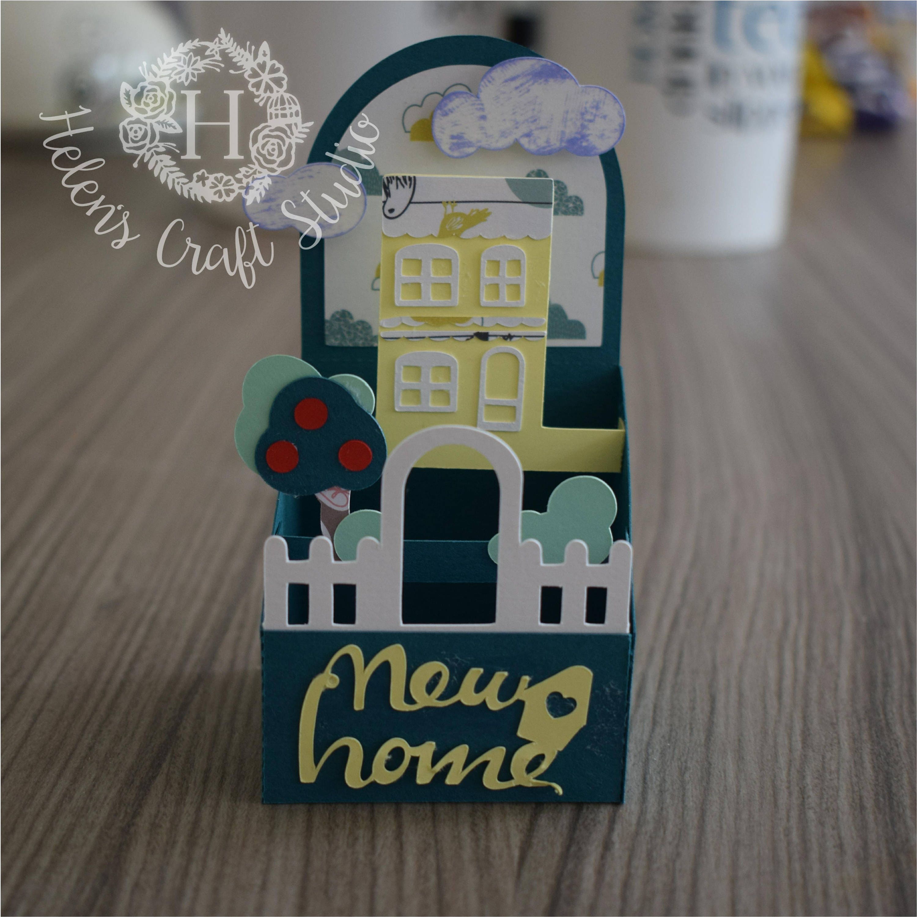Download New home housewarming pop up box card template SVG DXF and