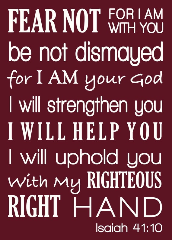 Isaiah 41:10 Scripture Wall Art 5x7 Print // Inspirational