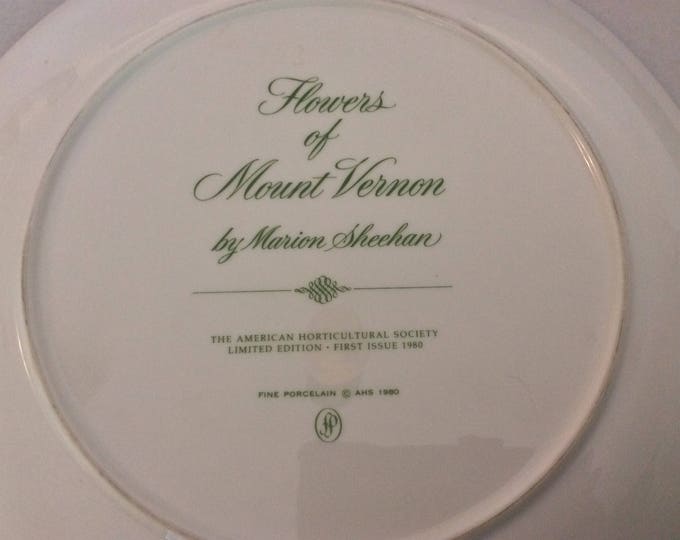 Plate For Her, Flowers of Mt Vernon, Porcelain Floral Plate, Gift For Her, Home Decor, Birthday Gift Plate, Hostess Gift, Gift For Christmas