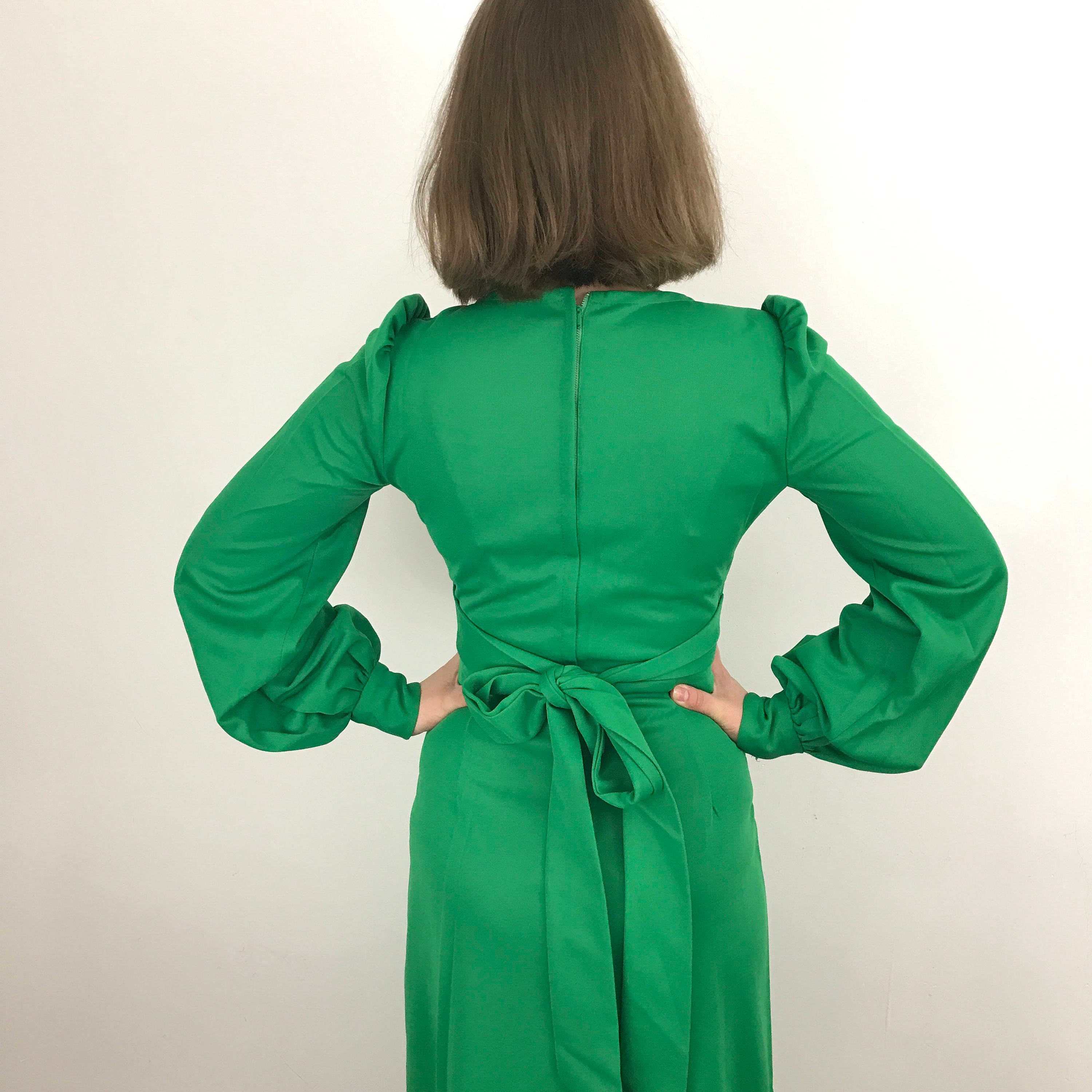 long sleeve kelly green maxi dresses for women