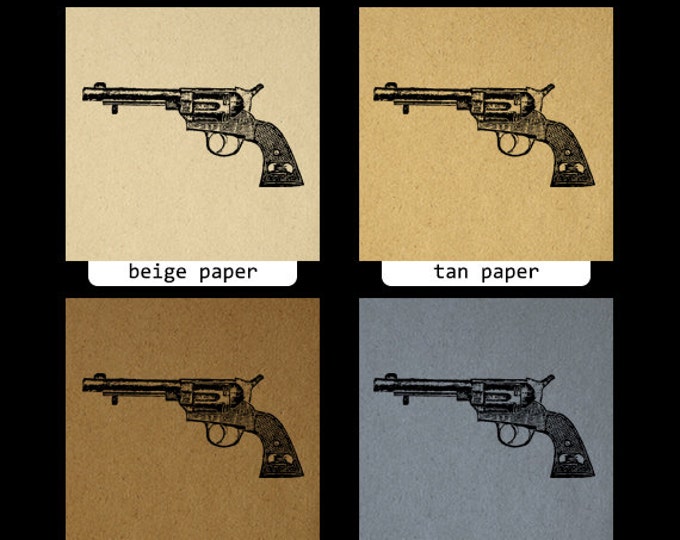 Classic Revolver Graphic Printable Digital Gun Clip Art Image Download Antique Clip Art Jpg Png Eps HQ 300dpi No.1491