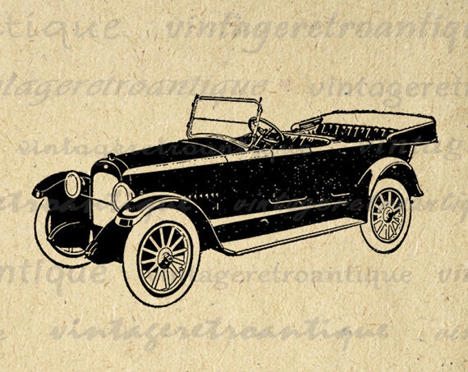 Vintage Automobile Graphic Printable Image Antique Car Download Illustration Digital Clip Art Jpg Png Eps HQ 300dpi No.3451