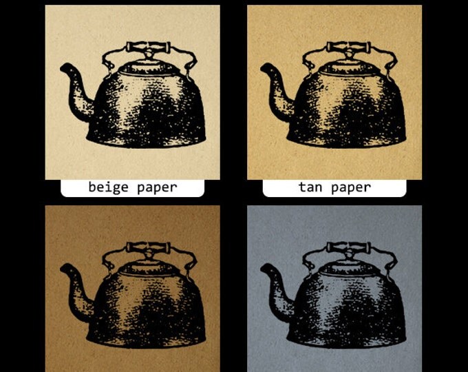 Printable Graphic Tea Kettle Download Antique Digital Teapot Image Vintage Clip Art Jpg Png Eps HQ 300dpi No.1291