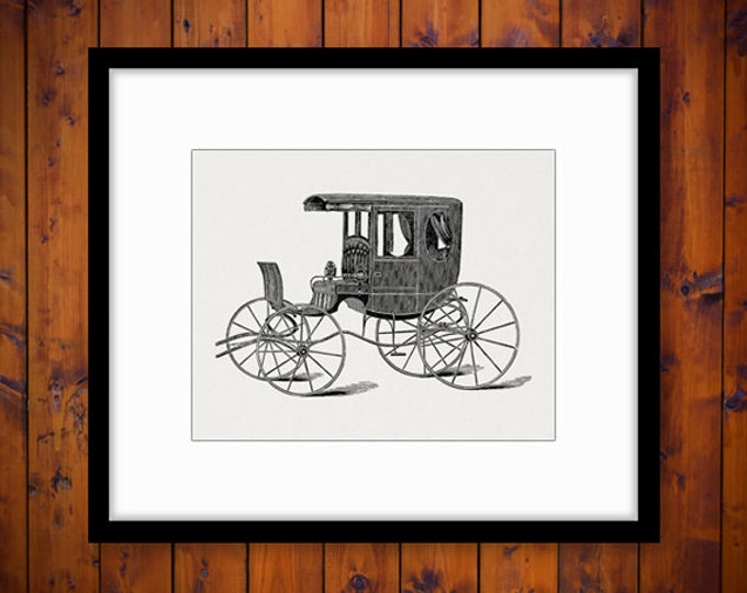 Antique Carriage Digital Image Download Printable Graphic Vintage Clip Art Jpg Png Eps HQ No.3755