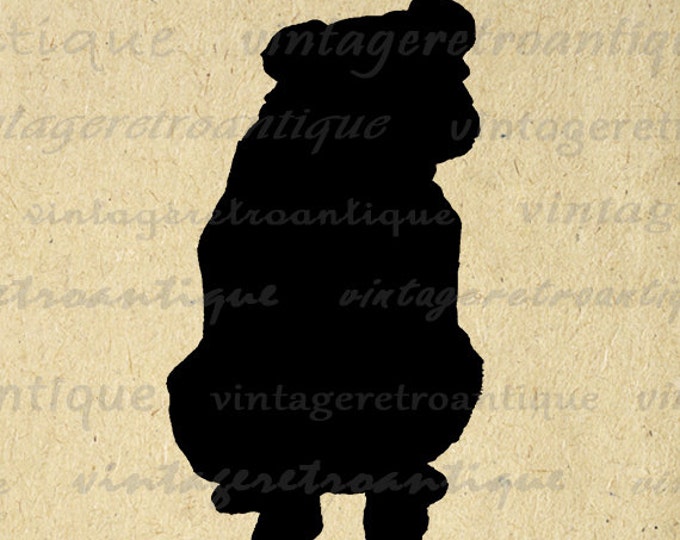 Dog Silhouette Printable Image Download Illustration Digital Graphic Antique Clip Art Jpg Png Eps HQ 300dpi No.3306