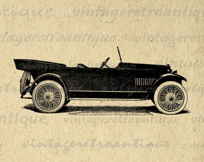 Printable Image Convertible Car Graphic Download Digital Antique Clip Art for Transfers Making Prints etc HQ 300dpi No.3447