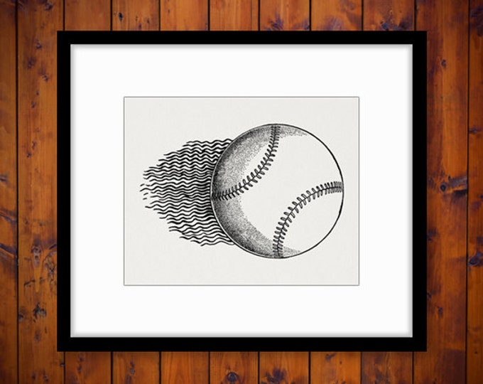 Baseball Clip Art Printable Digital Image Baseball Illustration Graphic Sports Baseball Download Vintage Clip Art HQ 300dpi No.4649