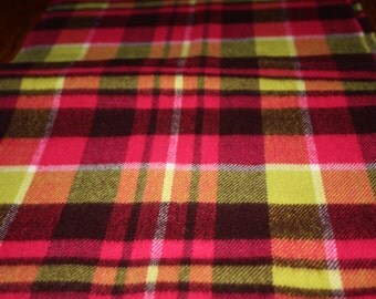 Vintage Cashmere Plaid Scarf- Made in Scotland