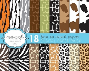 80% OFF SALE animal print digital paper, commercial use, scrapbook papers, background - PS593