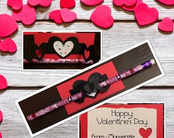 Valentine Card with pencil holder digital file (.png and .jpg)