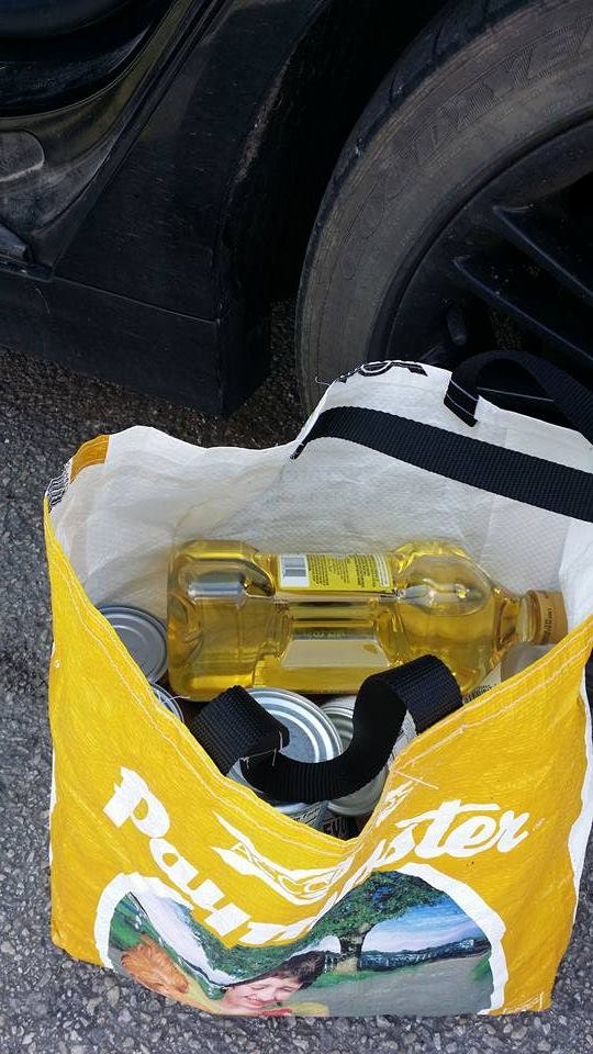 Recycled Feed Bag Totes Cattle Range Cubes Red by FeedBagTote