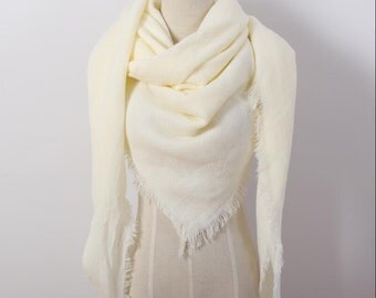 Ivory Blanket Scarf, Winter Wedding Wrap, Wedding Scarf, Large Wrap, Oversized, Bridesmaid Wrap, Winter Scarf, For Her, Christmas Gift