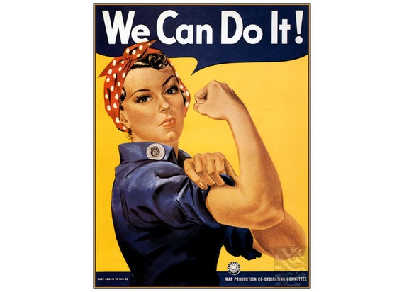 We Can Do It 1943 Rosie The Riveter Vintage Poster Retro Art