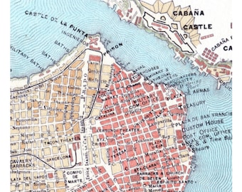 Old Map of Cuba 1898 Vintage Map