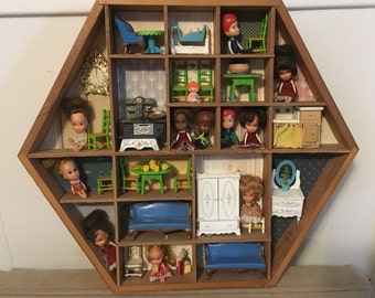 Miniature Doll Diorama - Set - Collection - Littles - Liddle Kiddles - Vintage - F1