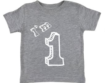 I'm One T Shirt - First Birthday Party 1 Year Old - Heather Grey