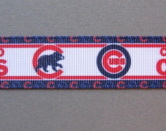 Sale!!! CHICAGO CUBS Multi-Logos on 7/8" White Grosgrain Craft Ribbon - 3 Yards