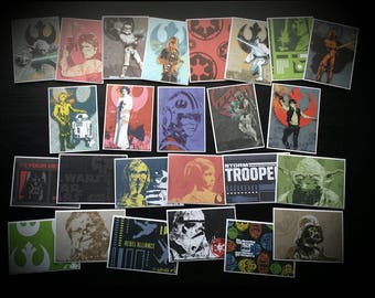 25 Handmade Star Wars Cards and Envelopes / Star Wars / Cards and Envelopes / Star Wars Stationary / R2-D2 / C-3PO / Chewbacca / Darth Vader