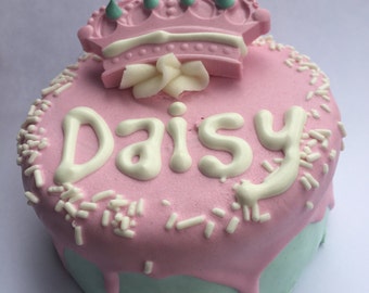 Dog Treats//Dog Birthday Cake//Homemade Gourmet Pink Birthday Cake for Dogs