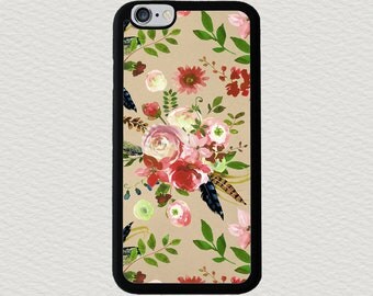 Boho Phone Case, Floral Samsung Galaxy S7 case, Aquarelle Pink Roses Flower Phone Case, Floral iPhone 7 case, Boho iPhone 6 case
