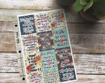 Planner Bible Verse Stickers- great for all planners- Erin Condren, Emily Ley, Limelife, Plum Paper, Inkwell, Filofax, Kikki K, etc