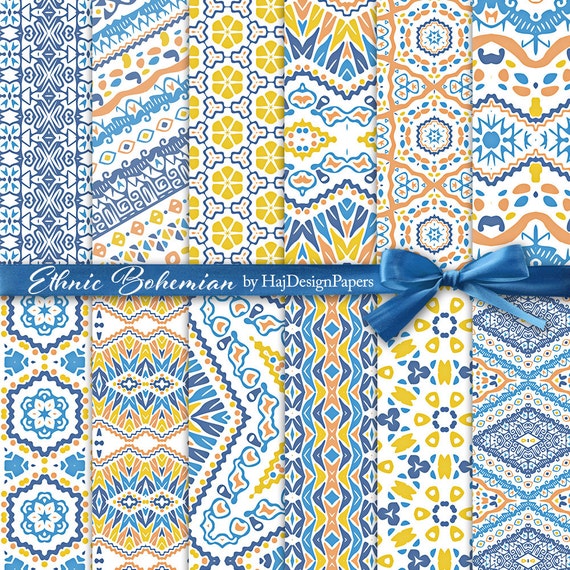 Boho digital paper : Ethnic Bohemian ethnic