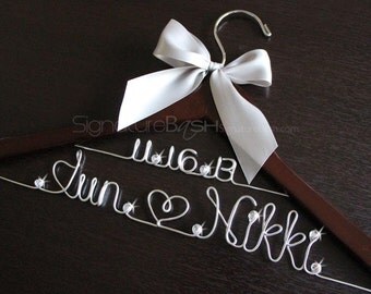 Custom Hangers With Rhinestones / Bridal Hangers / Wedding Hangers / Custom Bridal Hangers / Personalized Wedding Hangers