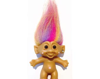 Rainbow hair troll | Etsy