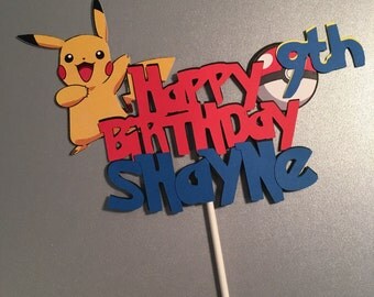 Pokemon Cake Topper, Pokemon Centerpiece,Pokemon Birthday Banner, Pokemon Birthday Cake Topper,Personalized Cake Topper,Pokemon Decorationn