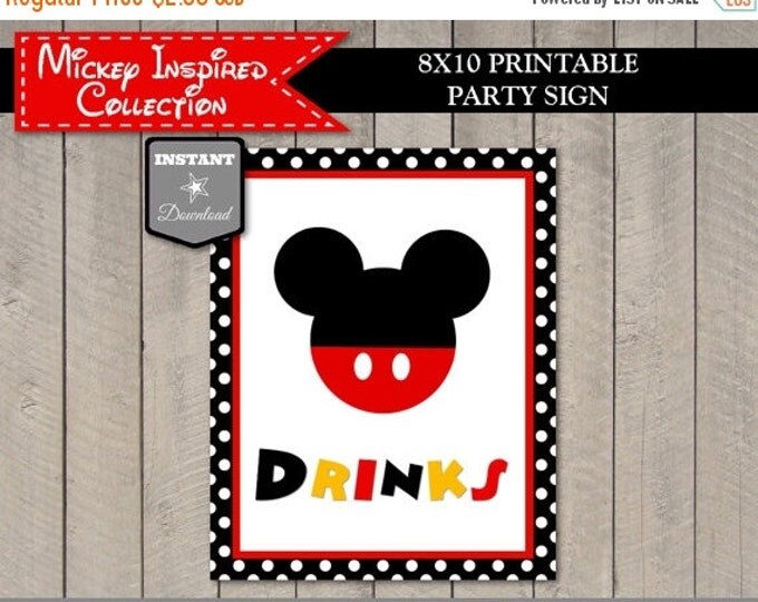 SALE INSTANT DOWNLOAD Printable Mouse 8x10 Drinks Party Sign / Food Table / Classic Mouse Collection / Item #1571