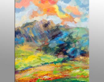 Landscape Painting, Oil Painting Landscape, Large Abstract Art, Contemporary Art, Abstract Canvas Art, Wall Decor, Tuscany Landscape, Green