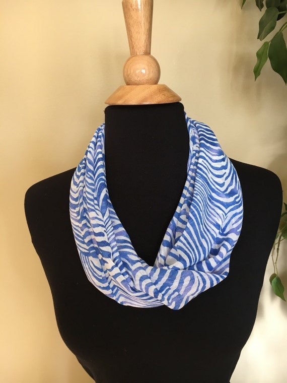 Blue zebra stripe scarf