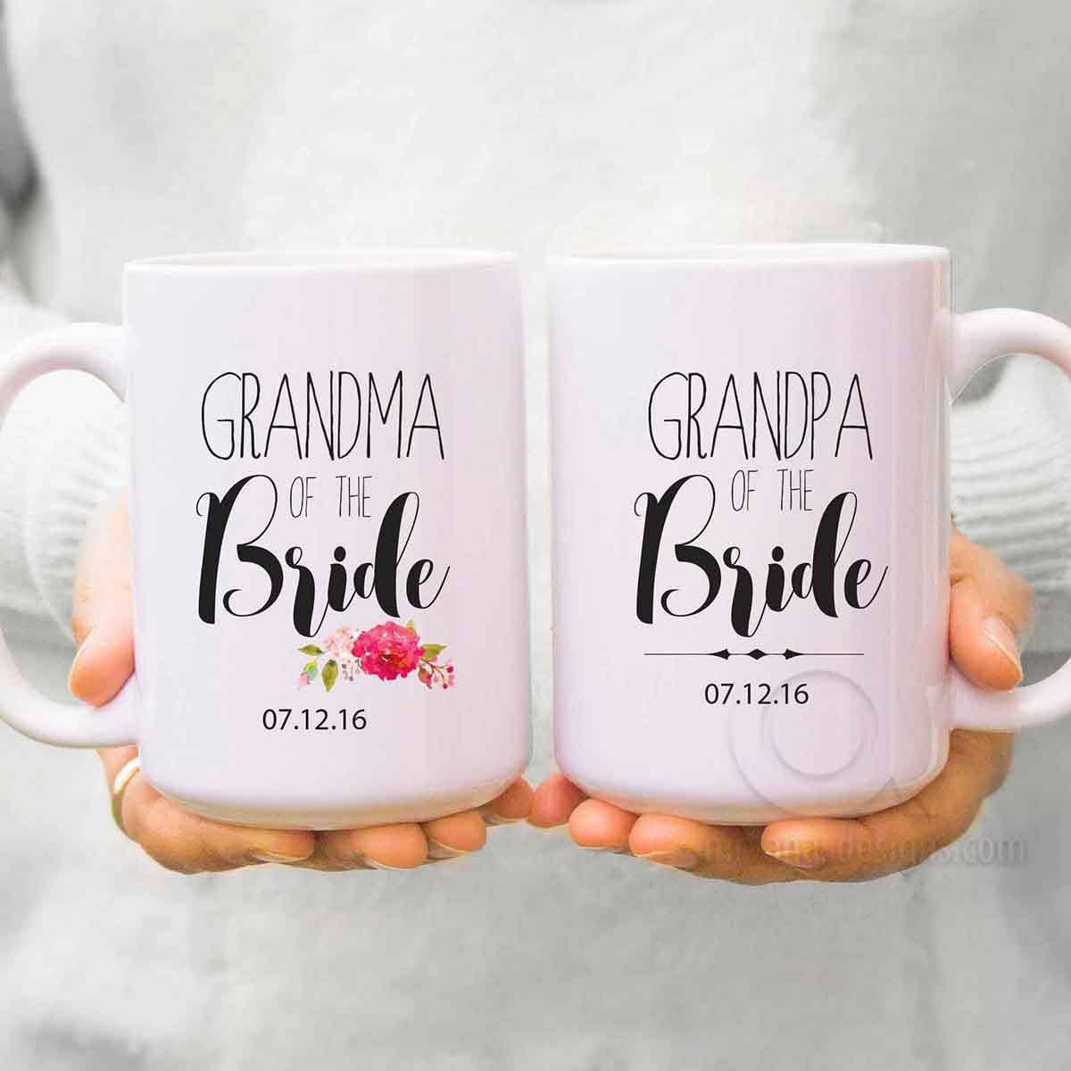 grandma of the bride gift personalized mugs grandpa of the