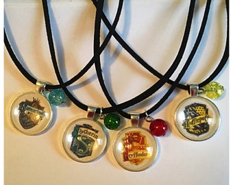 Hogwarts House Cabochon Pendant Necklace