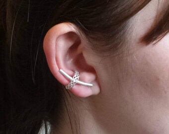 Silver ear cuff, celtic knot, ear cuffs, ear cuff earrings, sterling silver ear cuffs