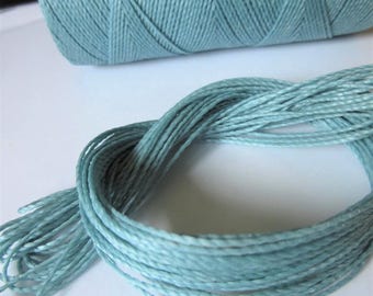 Sky Blue Waxed Polyester Cord 25ft pack = 8.33 yards = 7,6 meters Linhasita Thread Brand #226