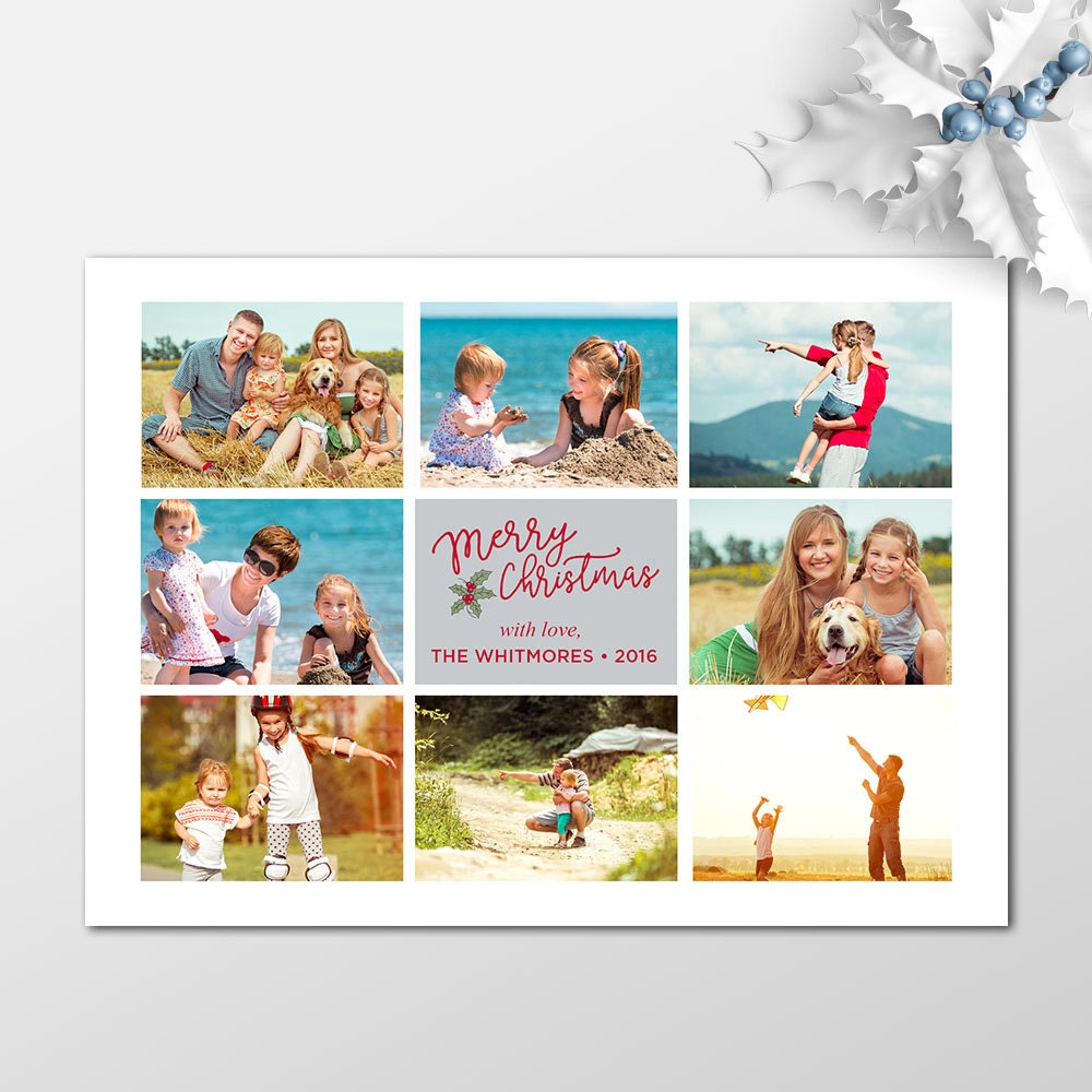 Multi Photo Collage Merry Christmas Cards You choose