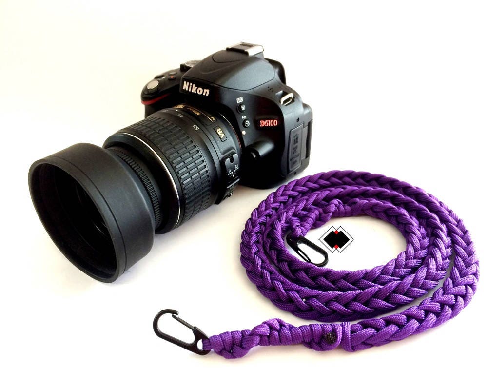paracord camera strap custom color purple made in USA