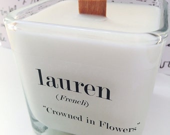 candles personalized bridesmaids candle name gifts favors soy