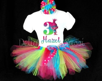 Trolls Tutu Set, Trolls Birthday Tutu, Trolls Birthday, Birthday Tutu, Personalized Tutu, Tutu Set, Personalized Birthday Tutu