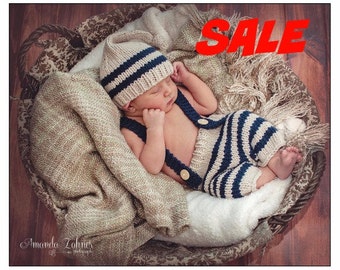 HUGE SaLE Today ONLY......Pixie Hat and Pants, Suspenders, Elf Hat, ,Newborn Photo Prop, Baby Outfit, Baby Photo Prop. Baby Boy Outfit,