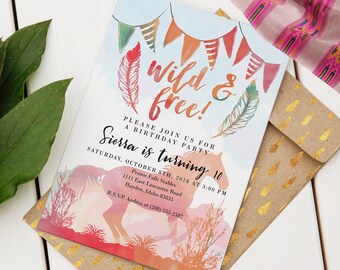 Cowgirl Birthday Invitation | Custom Birthday Invite | Editable Birthday Invitation | Watercolor Horse | Cowgirl Birthday | Instant Download