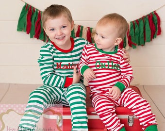 Embroidered Christmas Pajamas - Family Christmas Pajamas - Matching Christmas Pajamas - Girls And Boys Pajamas